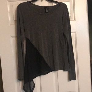 Long sleeve with Silk dip to the side blouse/shirt